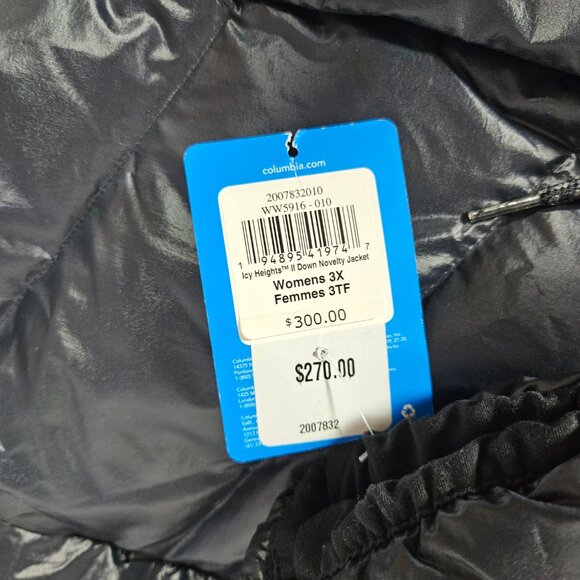 Columbia Black Puffy Coat Icy Heights II Down Novelty Women's Plus Size 3X NEW - Picture 4 of 9